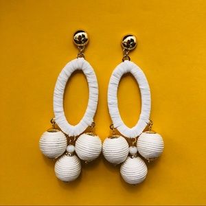 Anthro White Statement Earrings